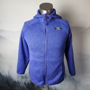 L.L.Bean Kid's Blue Hooded Sweater Fleece Full Zip Jacket | Kid's Large (14-16)
